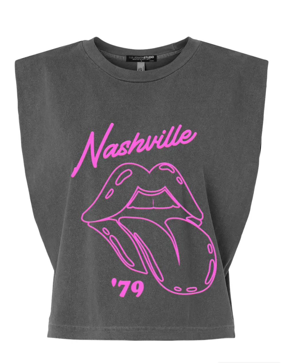 Nashville Lips Garment Dye Muscle Tee
